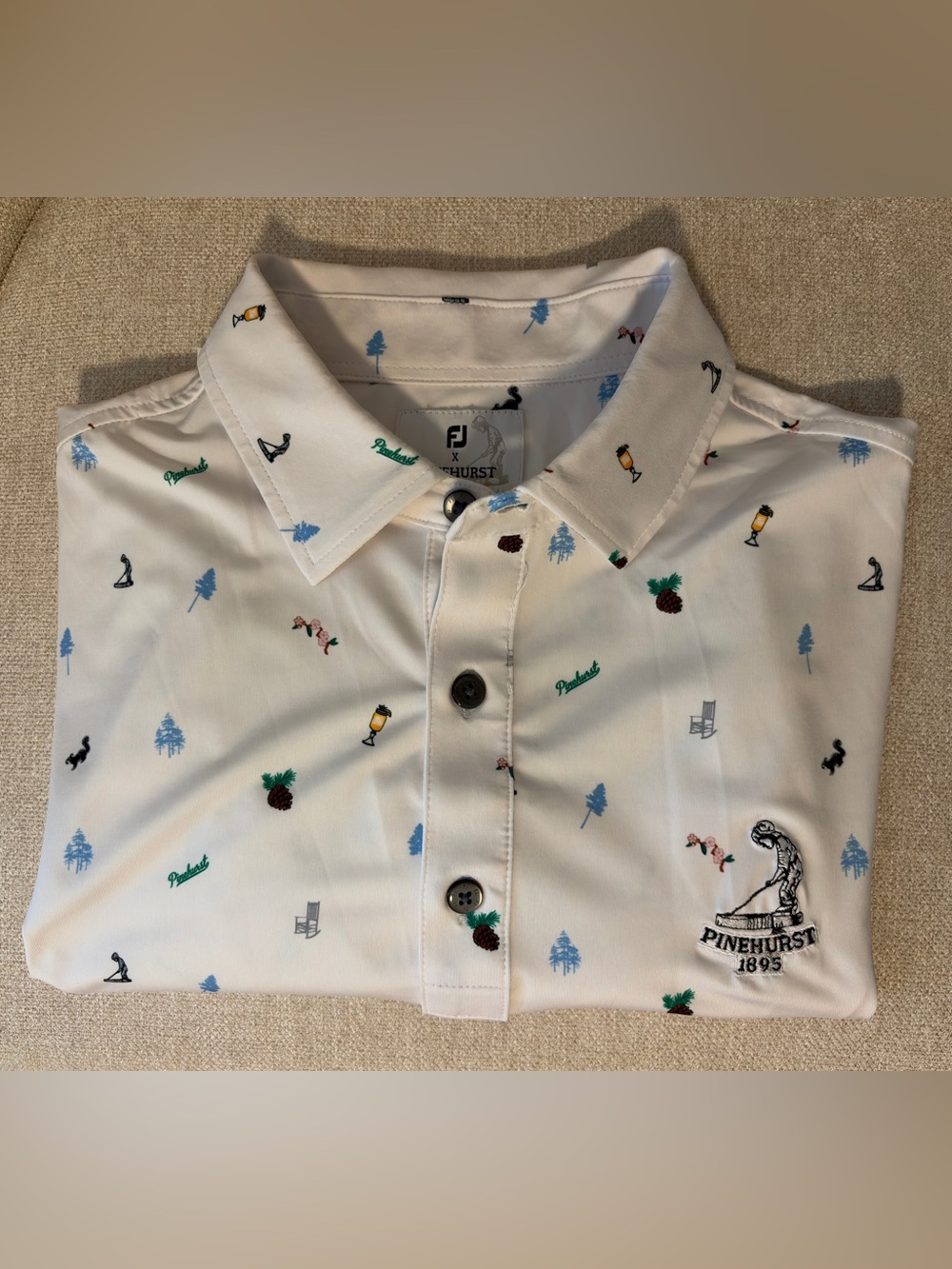 Pinehurst x Footjoy FJ 1895 No.2 Golf Course Club Resort Polo Shirt Mens Small S
